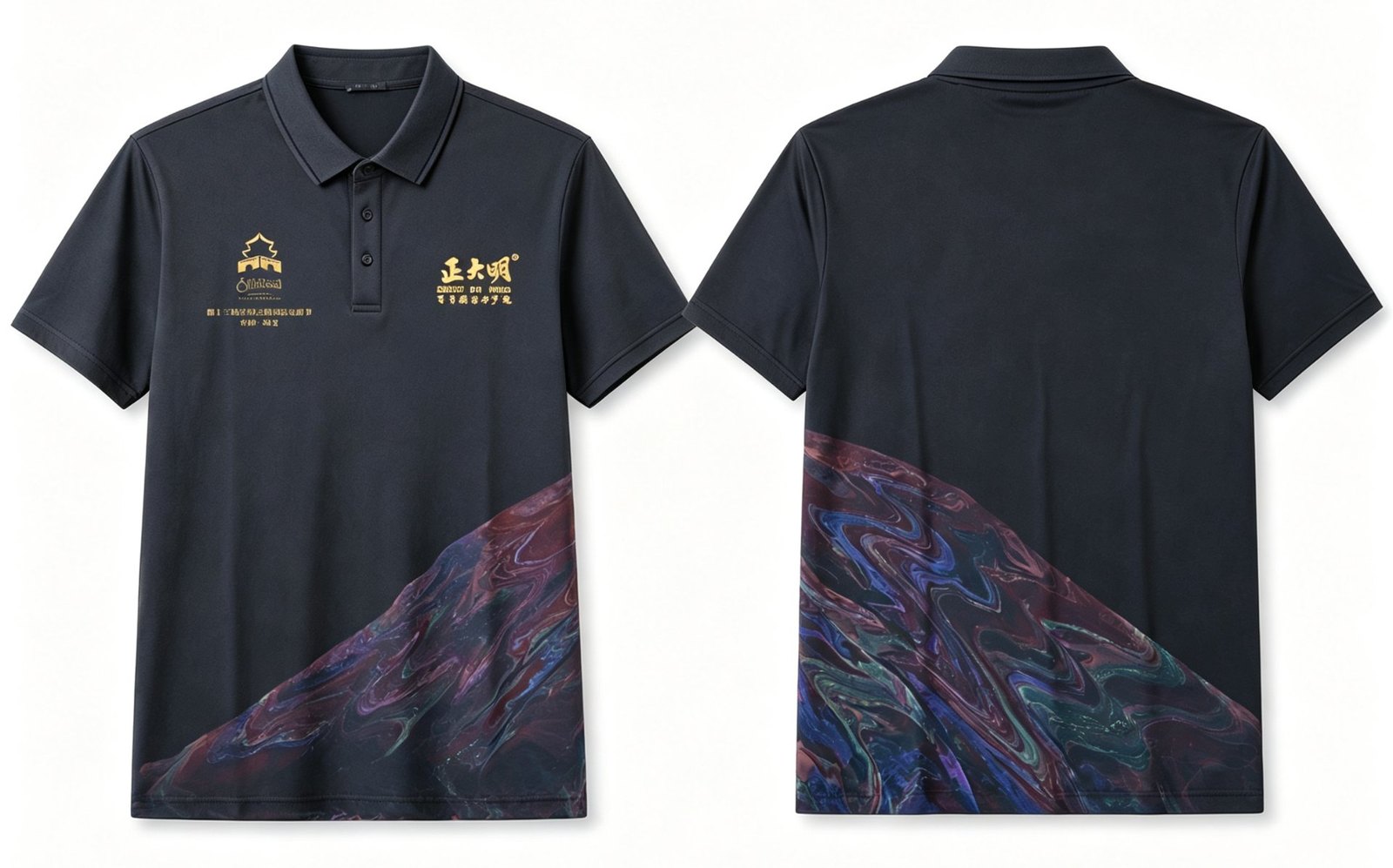 Drift-lacquer workwear, front and back