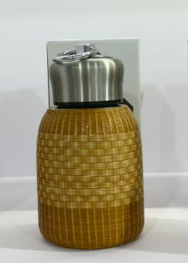 竹编擦漆保温杯
